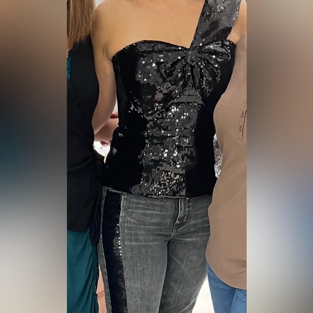 WHBM Holiday Sparkle Top and Jeans